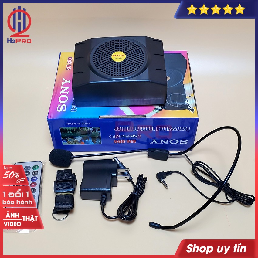 Thông số kỹ thuật của Máy trợ giảng Sony SN-898 H2Pro, loa xách tay karaoke bluetooth USB-FM-MP3 model 2020